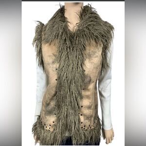 Montanaco Vest -Western Faux Suede Faux Fur - Ladies Medium